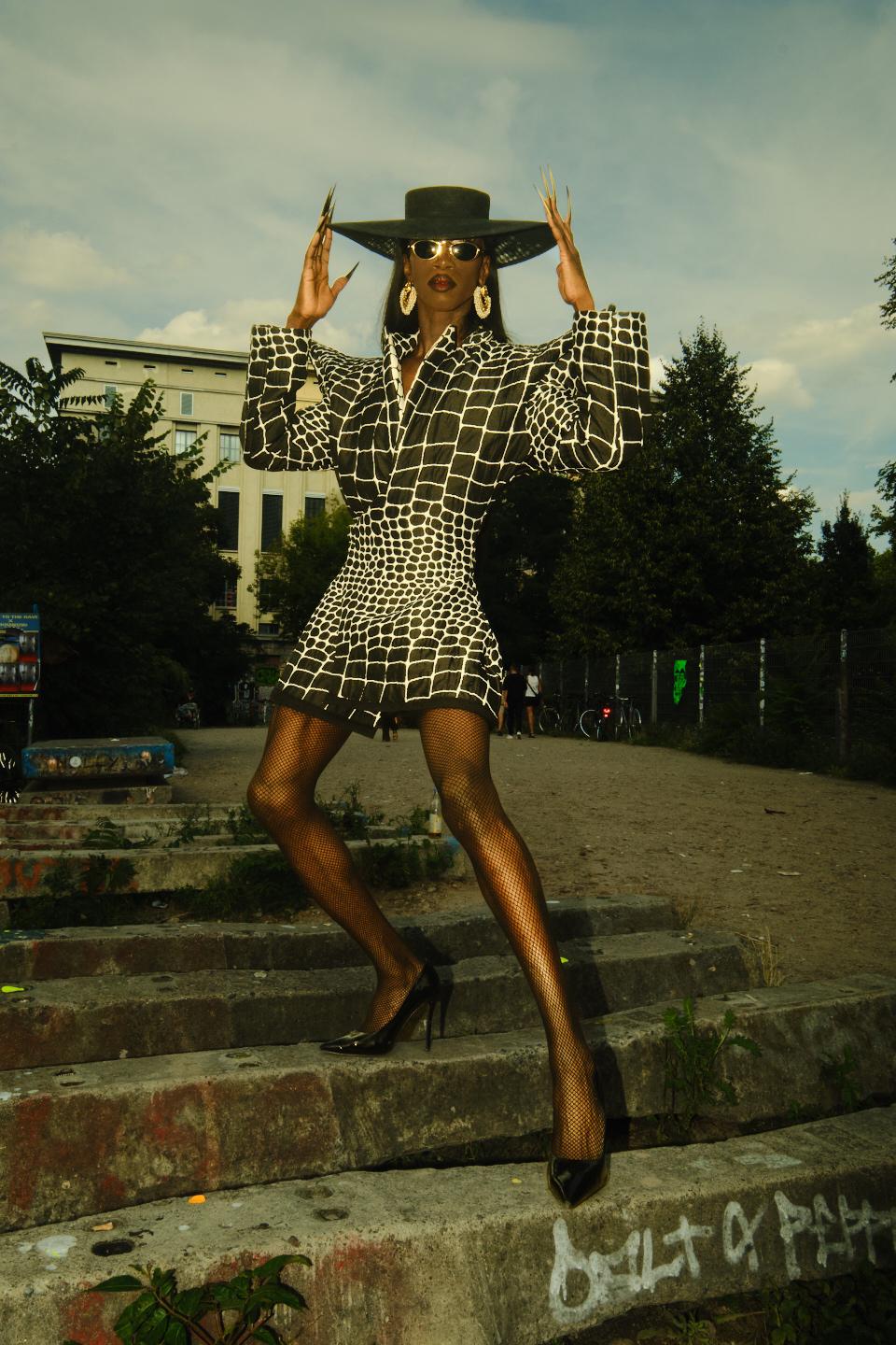 Giraffe jacket. Black Peppa. Berlin 2025. Photo: Martin Roberts